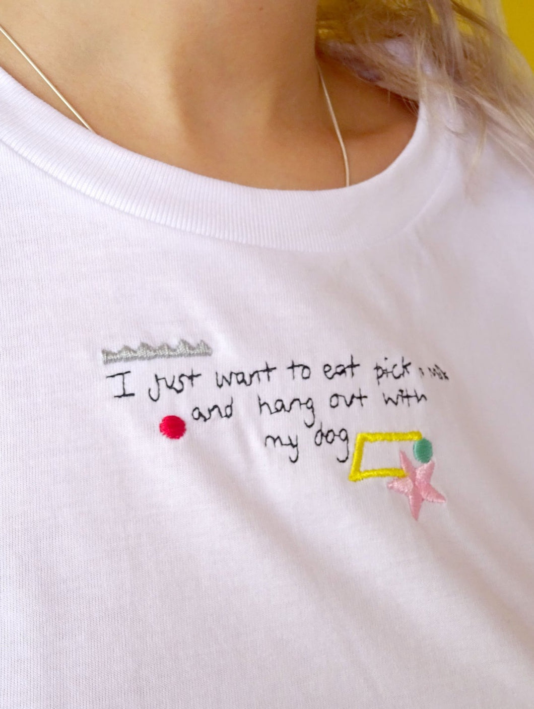 I just want to eat pick n mix and hang out with my dog slogan organic t-shirt