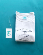 Load image into Gallery viewer, Whale embroidered organic t-shirt