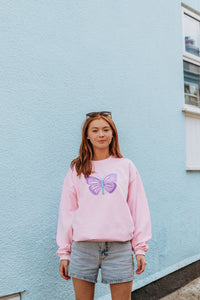 Embroidered large butterfly sweater