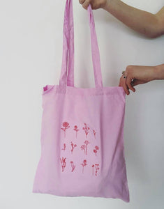 Lots of flowers embroidered tote bag