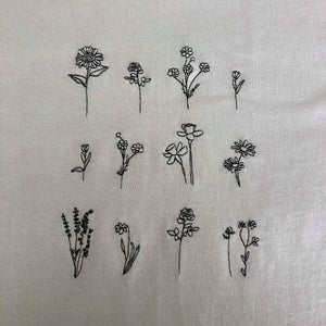 Floral embroidered organic t-shirt design