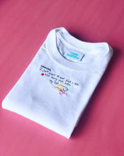 Load image into Gallery viewer, I just want to eat pick n mix and hang out with my cat embroidered organic t-shirt