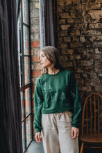 Load image into Gallery viewer, Embroidered large wildflower sweater with floral sleeves