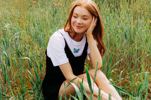 Colourful single butterfly t-shirt