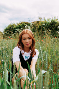 Colourful single butterfly t-shirt