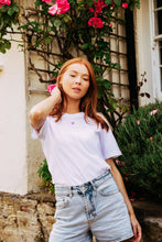 Load image into Gallery viewer, Mini bee embroidered organic t-shirt.