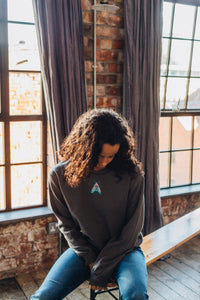 Embroidered colourful moth sweater