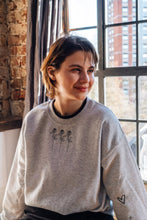 Load image into Gallery viewer, Embroidered rose sweater with sleeve details