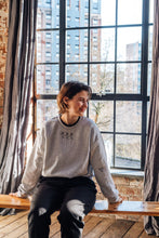 Load image into Gallery viewer, Embroidered rose sweater with sleeve details