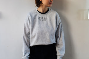 Embroidered rose sweater with sleeve details