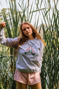 Embroidered large moth sweater