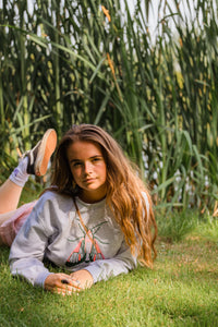 Embroidered large moth sweater