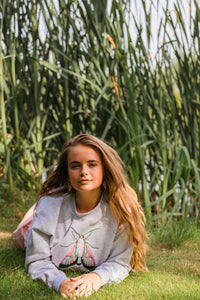 Embroidered large moth sweater