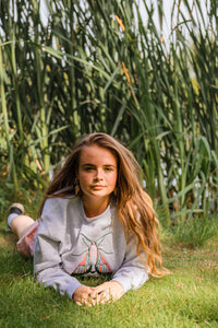 Embroidered large moth sweater