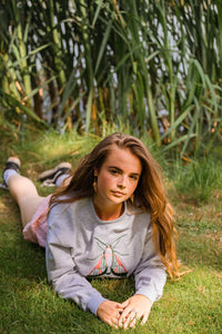 Embroidered large moth sweater