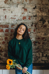 Sunflower embroidered sweater