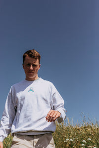 Embroidered colourful moth sweater