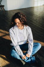 Load image into Gallery viewer, Embroidered big daffodil with sunflower and rose sweater