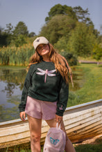 Load image into Gallery viewer, The fancy Holographic dragonfly embroidered on the front sweater
