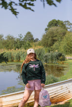 Load image into Gallery viewer, The fancy Holographic dragonfly embroidered on the front sweater