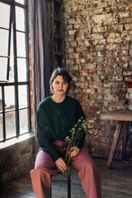 Load image into Gallery viewer, Embroidered big daffodil with sunflower and rose sweater