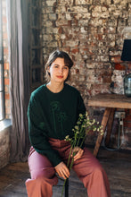 Load image into Gallery viewer, Embroidered big daffodil with sunflower and rose sweater