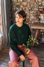 Load image into Gallery viewer, Embroidered big daffodil with sunflower and rose sweater