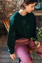 Load image into Gallery viewer, Embroidered big daffodil with sunflower and rose sweater