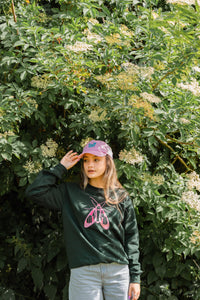 Embroidered large moth sweater