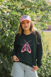 Embroidered large moth sweater