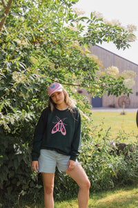Embroidered large moth sweater