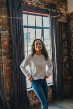 Load image into Gallery viewer, Embroidered hey have a nice day back sweater with today will be a good day reminder sleeve