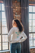 Load image into Gallery viewer, Embroidered hey have a nice day back sweater with today will be a good day reminder sleeve