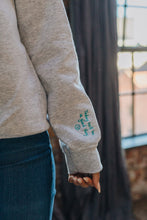 Load image into Gallery viewer, Embroidered hey have a nice day back sweater with today will be a good day reminder sleeve