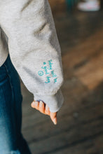 Load image into Gallery viewer, Embroidered hey have a nice day back sweater with today will be a good day reminder sleeve
