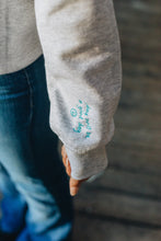 Load image into Gallery viewer, Embroidered hey have a nice day back sweater with today will be a good day reminder sleeve