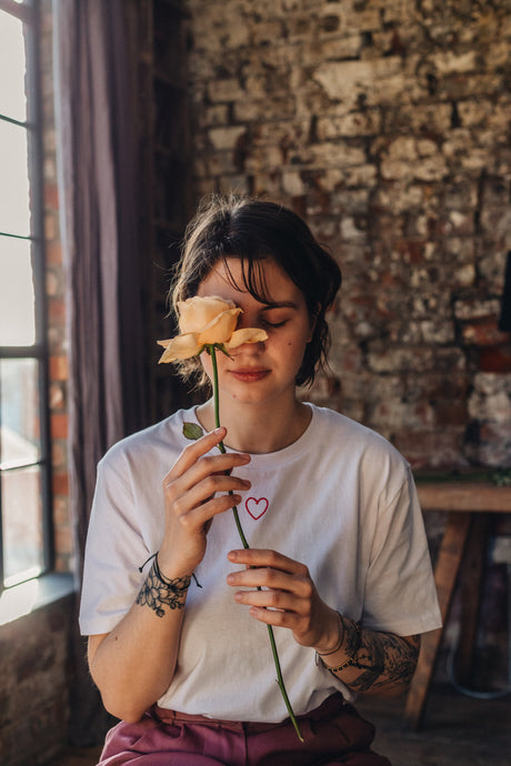 Heart embroidered organic t-shirt