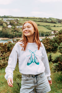 Embroidered large moth sweater