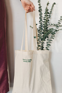 Have a really lovely day with mini bee strap embroidered tote bag