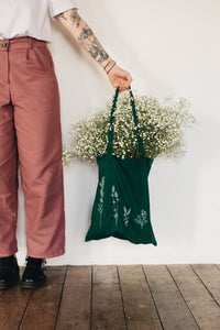 Wildflower embroidered tote bag