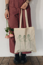 Load image into Gallery viewer, Trio of big roses with you got this strap embroidered tote bag