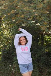 Embroidered large butterfly sweater