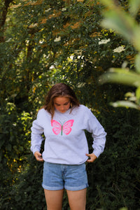 Embroidered large butterfly sweater