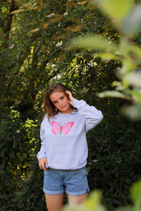 Embroidered large butterfly sweater