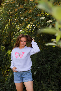 Embroidered large butterfly sweater