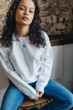 Load image into Gallery viewer, Embroidered tattoo style sweater with sleeve details