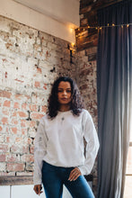 Load image into Gallery viewer, Embroidered tattoo style sweater with sleeve details