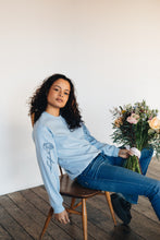 Load image into Gallery viewer, embroidered carnation sleeve sweater