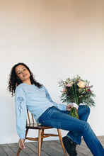 Load image into Gallery viewer, embroidered carnation sleeve sweater