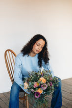 Load image into Gallery viewer, embroidered carnation sleeve sweater